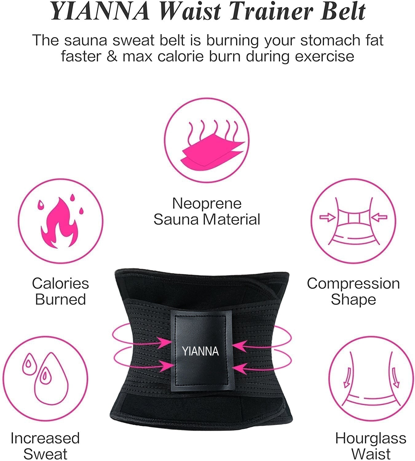 YIANNA Waist Trainer Belt Waist Cincher Trimmer