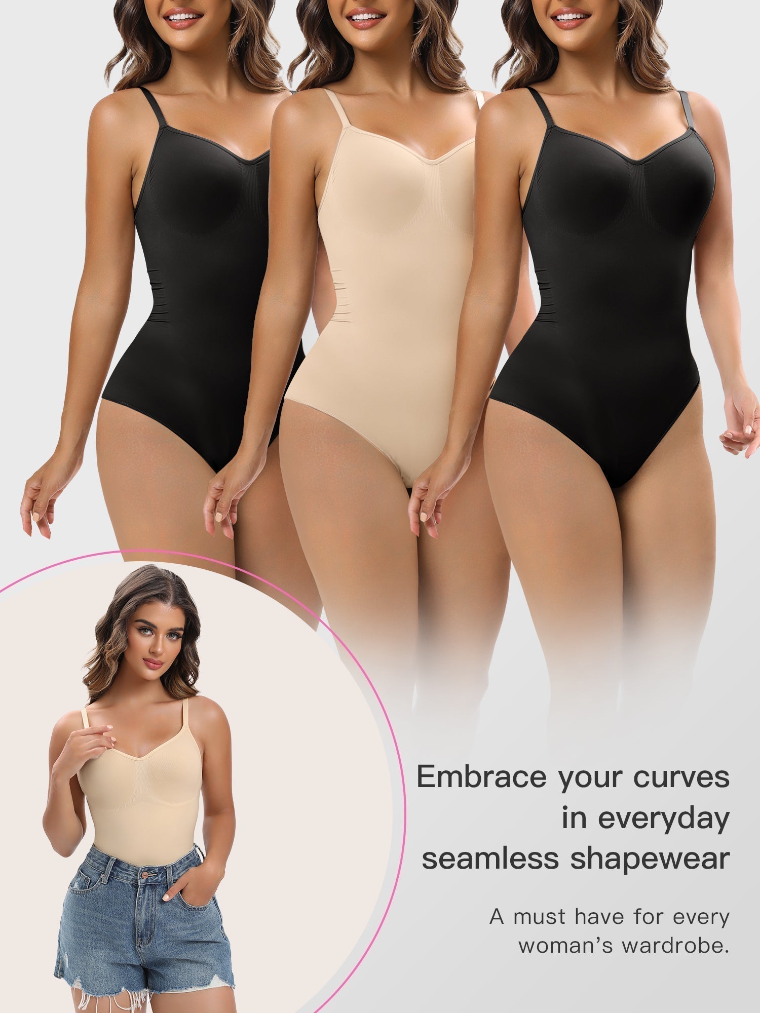 YIANNA Women Shapewear Tummy Control Bodysuit Seamless Sculpting Snatched Waist Body Suit Brief